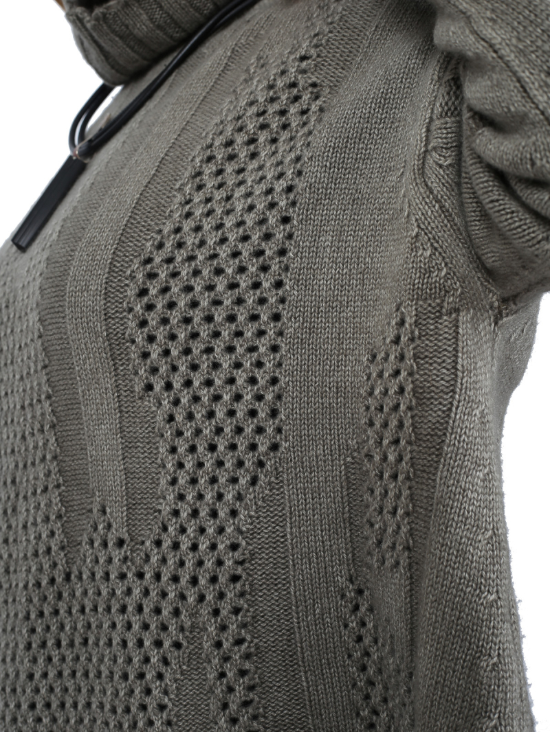 Serien°umerica - Rollkragen-Pullover aus Merinowolle mit Strukturstrick Salvia - ser5060