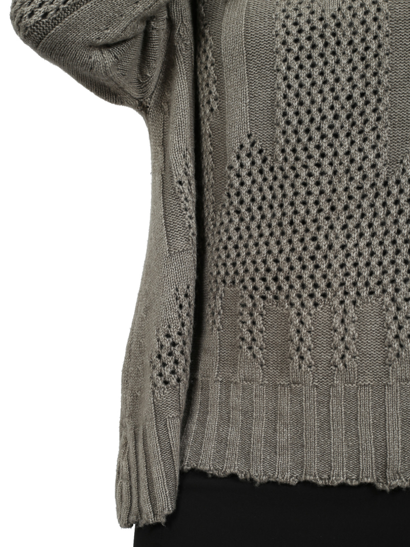 Serien°umerica - Rollkragen-Pullover aus Merinowolle mit Strukturstrick Salvia - ser5060