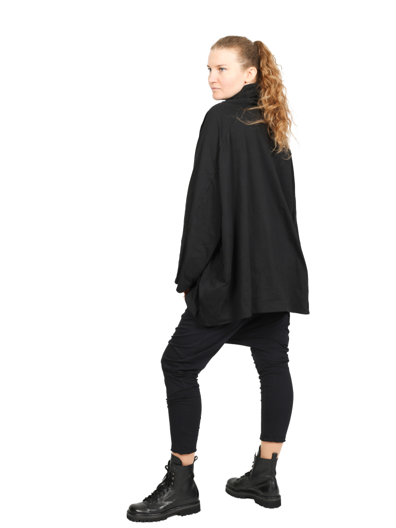 Rundholz DIP - Long Shirt mit weiten Ärmeln und Ton-in-Ton Print Oversize Black Print - 2242300506
