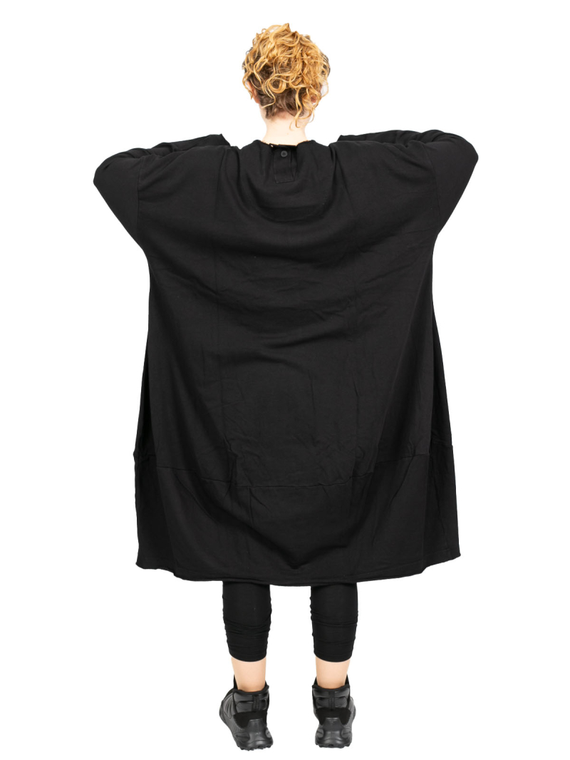 Rundholz Black Label - Платье-баллон с карманами-портфелями Свитер Хлопок Oversize черный - 2243250903