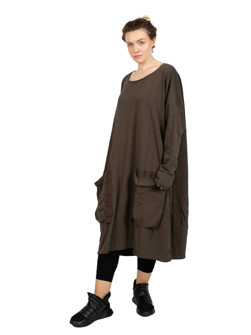 Rundholz Black Label - Платье-баллон с карманами-портфелями Свитер Хлопок Oversize Джунгли - 2243250903