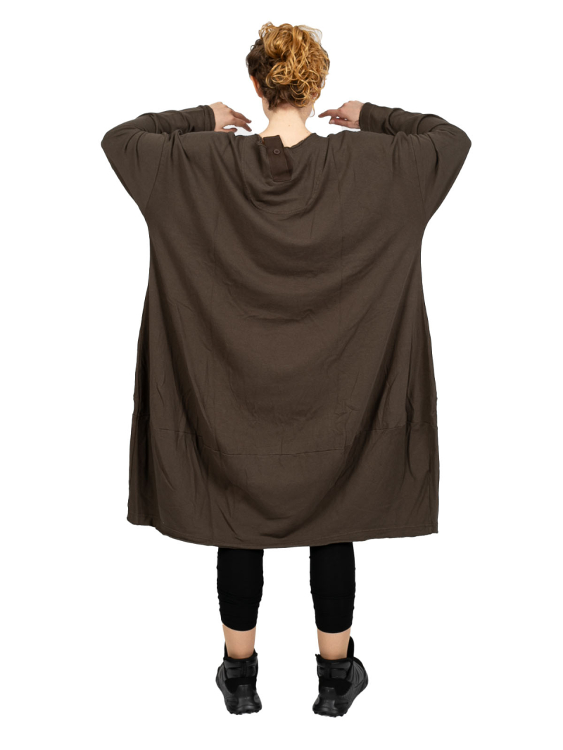 Rundholz Black Label - Платье-баллон с карманами-портфелями Свитер Хлопок Oversize Джунгли - 2243250903