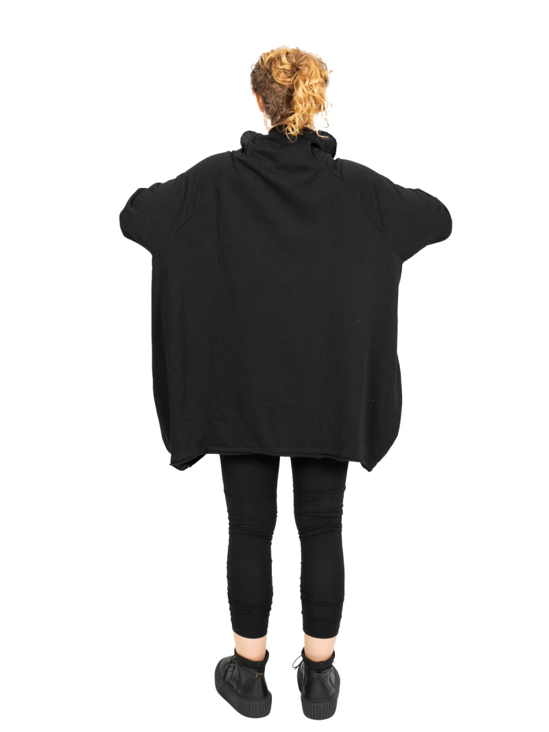 Rundholz Black Label - Свитер с воротником-стойкой и карманом из хлопка Oversize черный - 2243250505