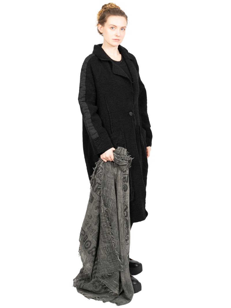 Rundholz Black Label - Riesentuch mit Fransen und Print Black Print - 2243361403
