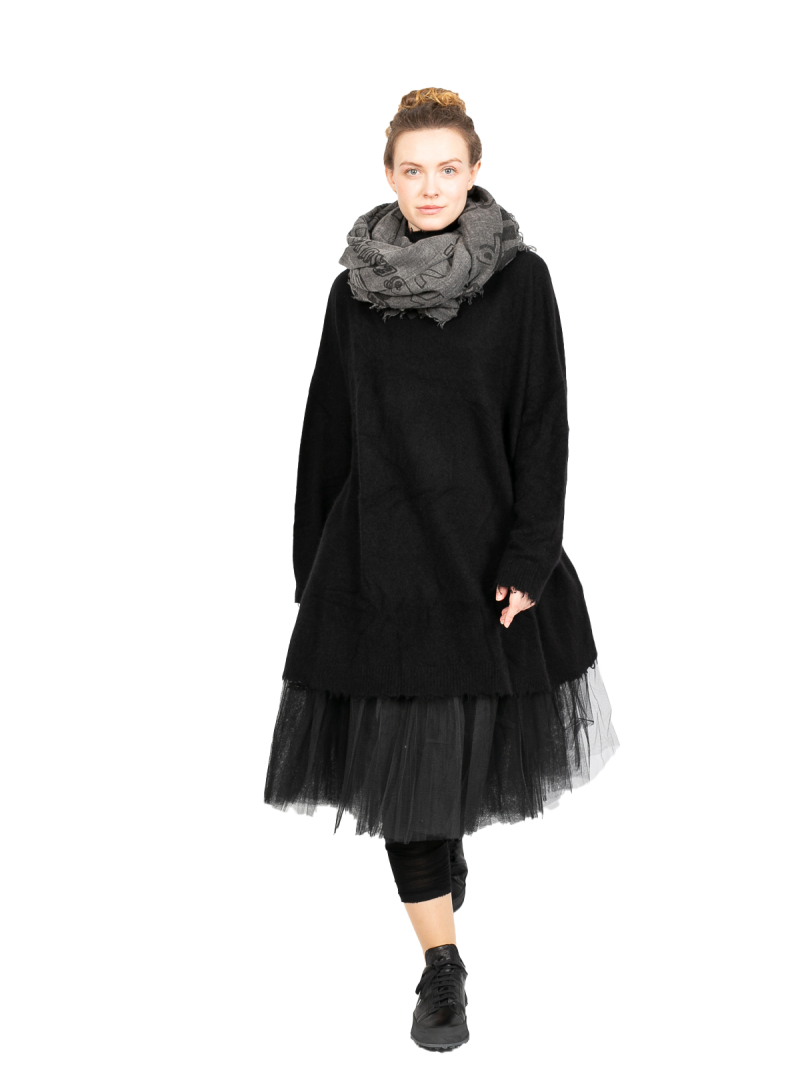 Rundholz Black Label - Riesentuch mit Fransen und Print Black Print - 2243361403