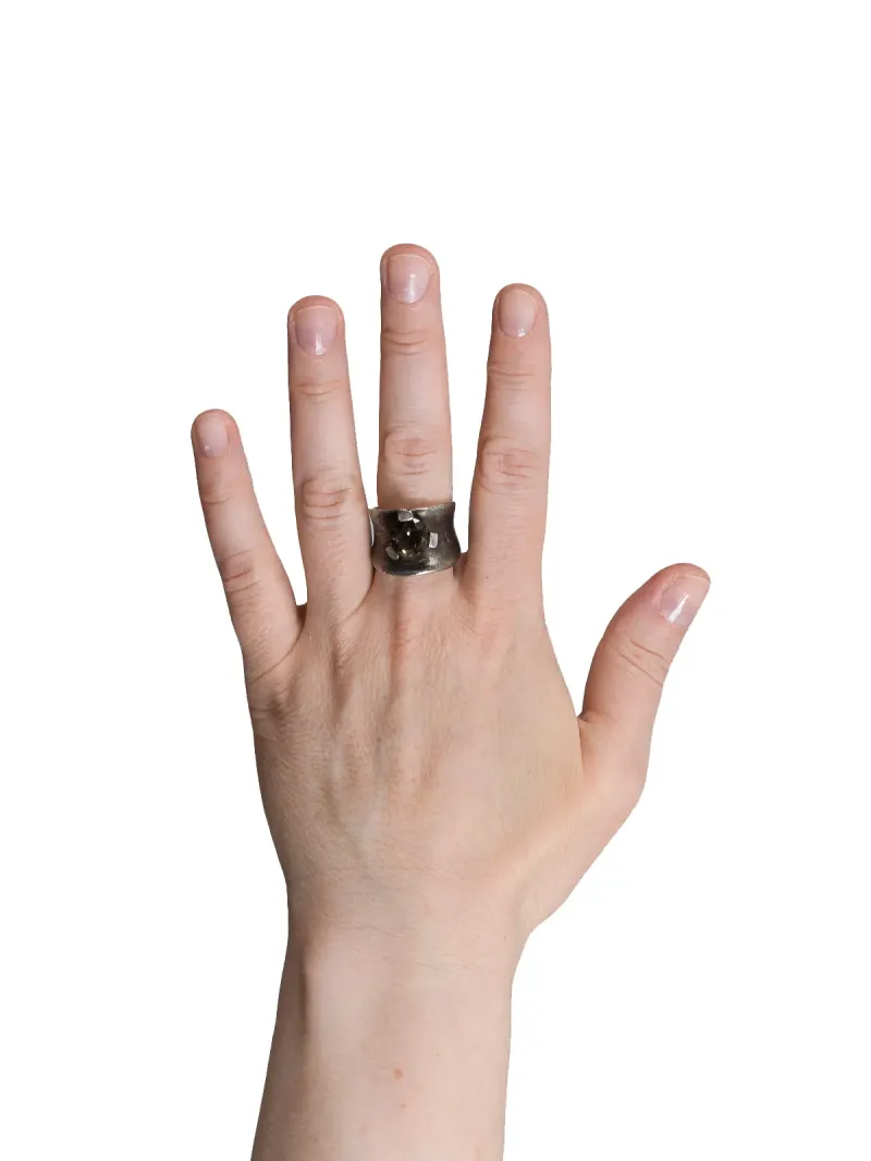 Darkgem - Silver ring with smoky quartz stone