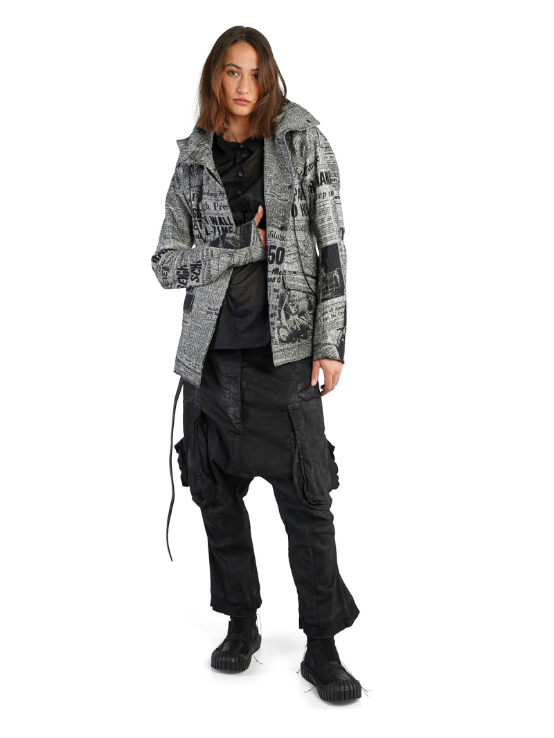 Rundholz DIP - taillierte Baumwoll-Jacke mit Zeitungsdruck - Moon Walk - 2242281106