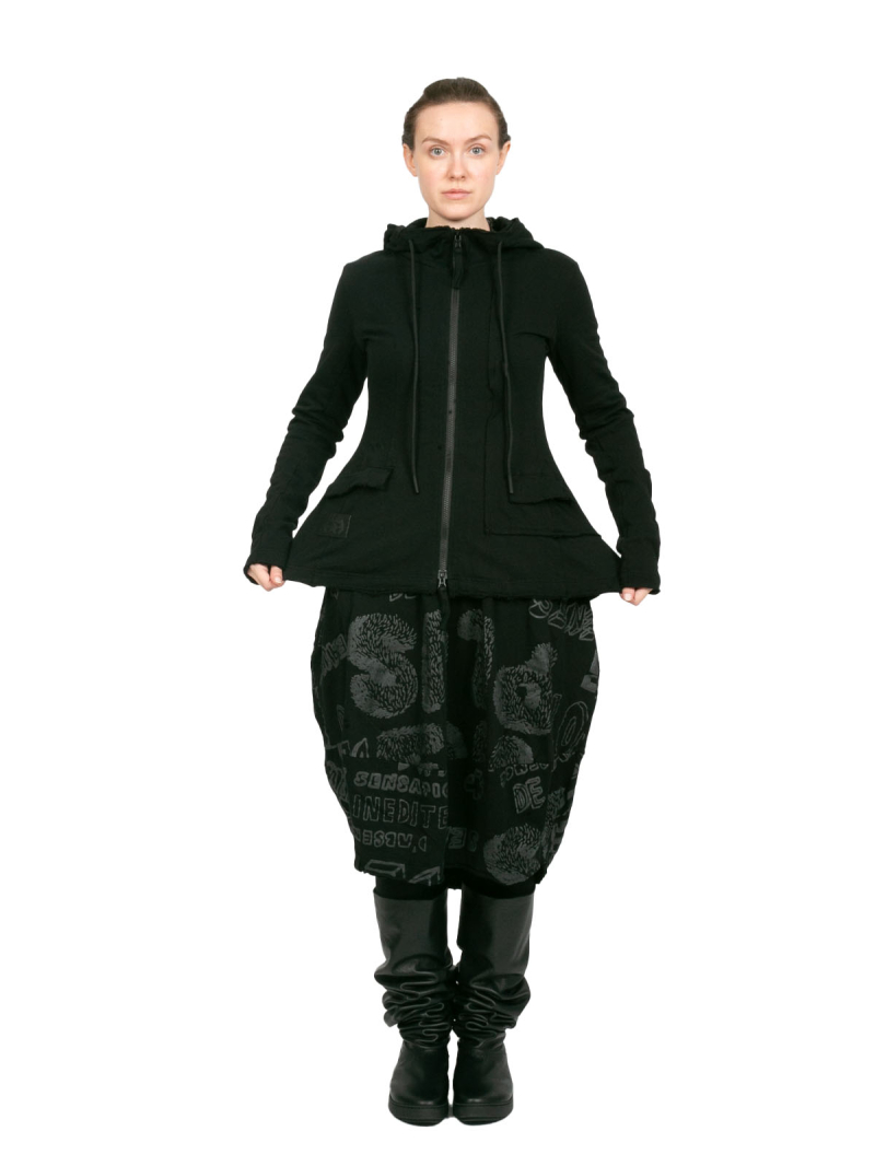 Rundholz Black Label - Приталенная куртка с капюшоном черная - 2243291127