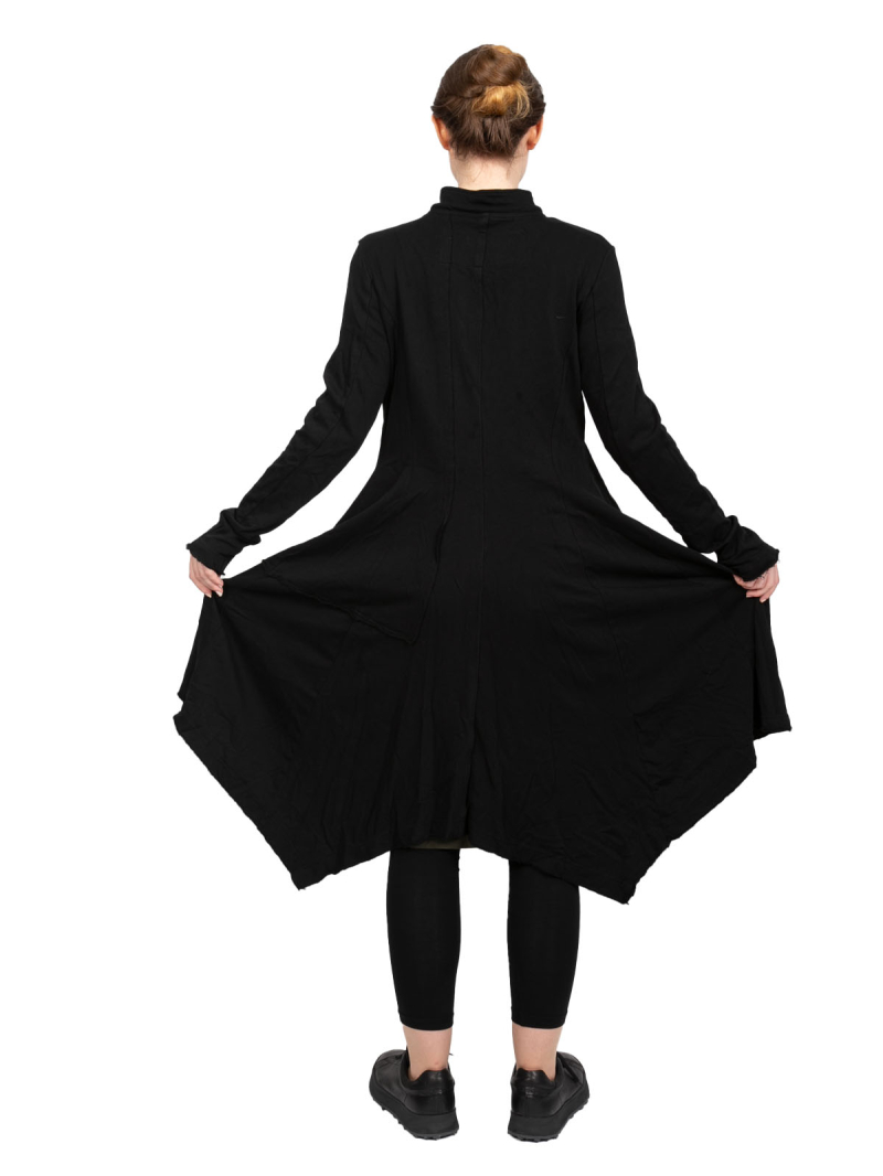 Rundholz Black Label - Waisted sweat coat with stand-up collar black - 2243291228