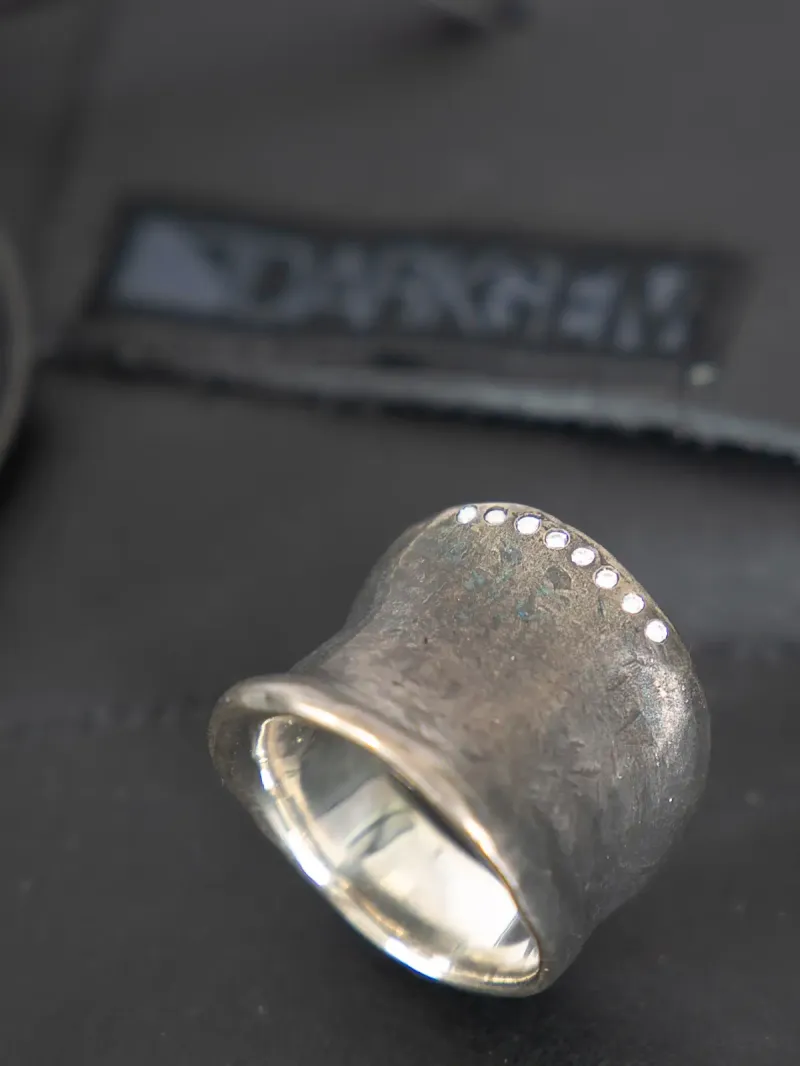 Darkgem - Ring silver with brilliant