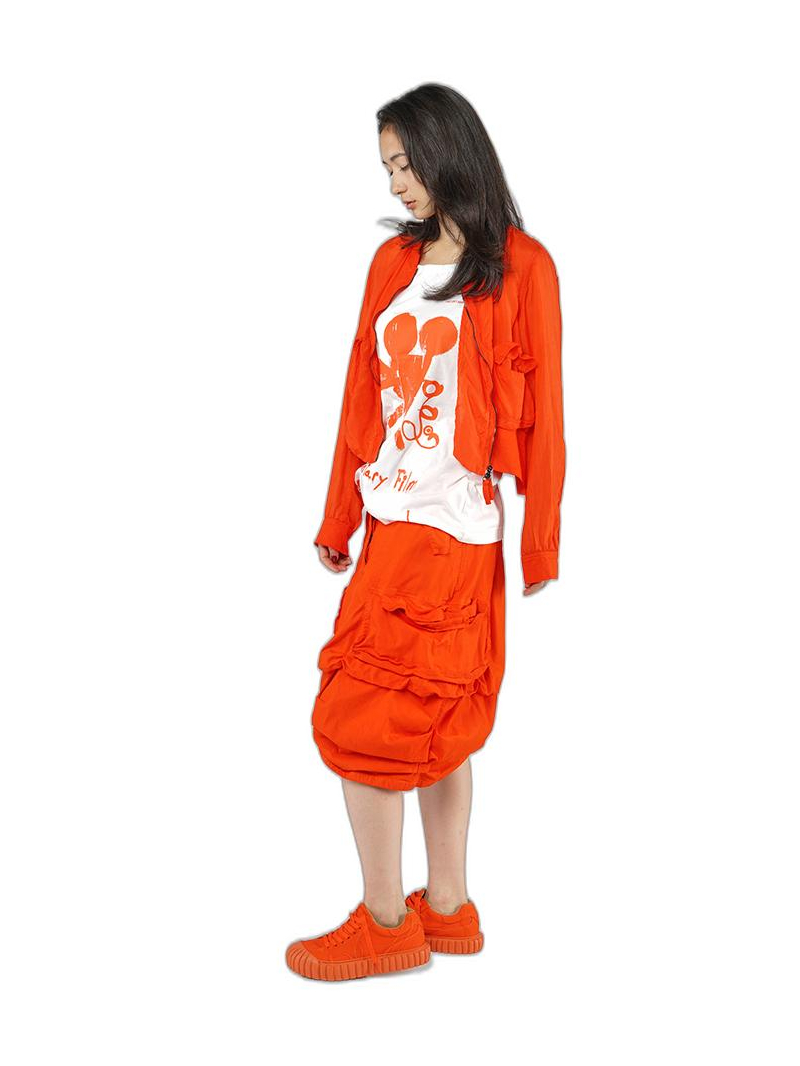 Rundholz DIP - Straight narrow cotton jersey top with placed print - 1252300805