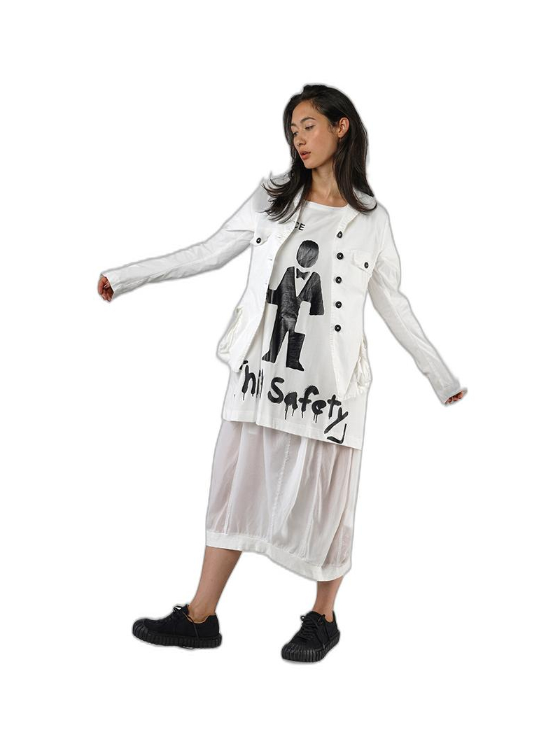 Rundholz DIP - Wide cotton jersey dress with placed print - 1252300903