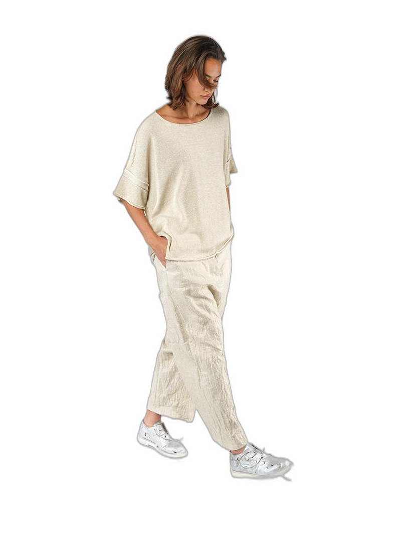 Rundholz - Baggy cotton linen needle fleece pants - 1251170101