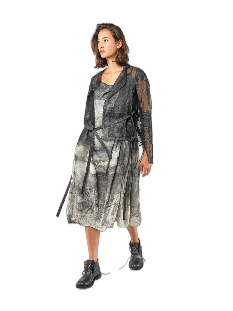 Rundholz - Hüftlange mesh jacke mit bänder - 1251051118