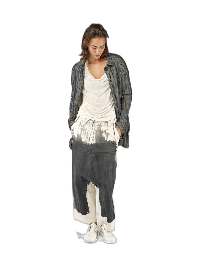 Bois rond - Pantalon baggy en denim brut peint à la main - 1251100101