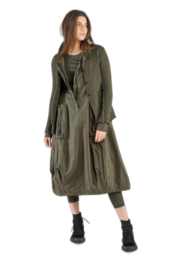 Rundholz Black Label - Ballonförmiges techno-baumwoll-kleid mit kellerfalten am saum - 2243230907