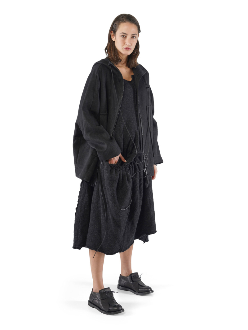 Rundholz - Leinenwoll Jacke mit Kapuze - 2251261105