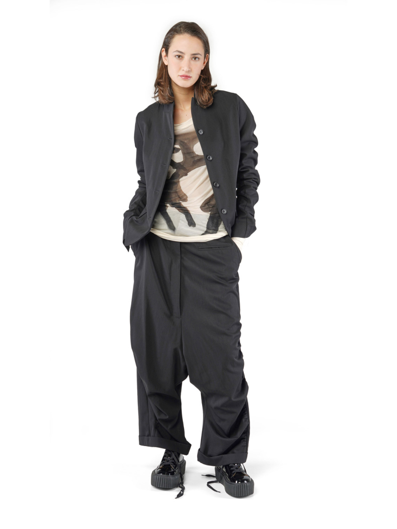 Bois rond - Veste étroite en laine avec manches frisées - 2251251108