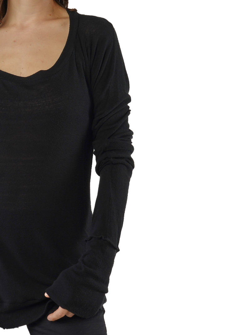 Rundholz - Hüftlanges tussah seiden jersey t-shirt - 1251570502