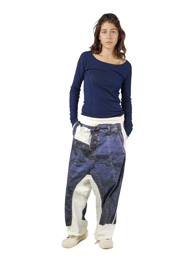 Rundholz DIP - wide jeans pants with low crotch - denim