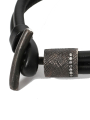 Darkgem - Lederarmband mit silberner Liegerung mit 7 Brillanten - Rockit - Black - 7-8416-1