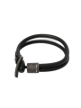 Darkgem - Lederarmband mit silberner Liegerung mit 7 Brillanten - Rockit - Black - 7-8416-1