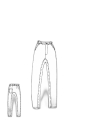 Rundholz - Handbemalte schmale leinen baumwoll stretch hose - 1251110104