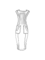 Rundholz - Handbemaltes bananenförmiges leinen baumwoll stretch kleid - 1251110906