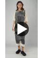 Bois rond - Robe en jersey de coton brut peinte à la main, longueur hanches - 1251120905