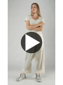 Rundholz - Handbemalte lockere raw french terry hose - 1251270106