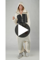 Rundholz - Hand-painted narrow raw french terry jacket with hood - 1251271105