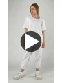 Bois rond - T-shirt thin french terry à longueur de hanches avec aspect brillant - 1251280505