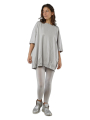 Rundholz - Hüftlanges thin french terry kleid mit glanz optik - 1251280901