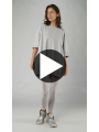 Rundholz - Hüftlanges thin french terry kleid mit glanz optik - 1251280901