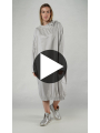 Rundholz - Knielanges thin french terry kleid mit glanz optik - 1251280907