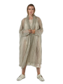 Rundholz - Halbtransparenter kastenförmiger baumwoll modal strickmantel - 1251457203