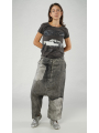 Rundholz - Handbemalte weite leinen hose - 1251670103