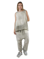 Rundholz - Handbemaltes ausgestelltes leinen top - 1251670806