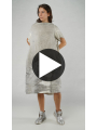 Rundholz - Handbemaltes gerade leinen kleid - 1251670907