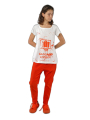 Rundholz DIP - Schmales baumwoll jersey t-shirt mit platziertem druck - 1252300501