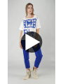 Rundholz DIP - Lockeres baumwoll jersey t-shirt mit platziertem druck - 1252300506
