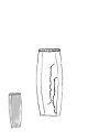 Rundholz DIP - Schmaler baumwoll crepe jersey cupro rock - 1252560303