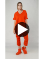 Rundholz DIP - T-shirt en jersey de coton crêpe cupro à la taille avec impression placée - 1252560512