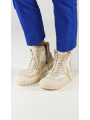 Rundholz DIP - Leder cotton twill stretch ankle boots mit hängenden fäden - 1252985253