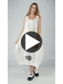 Rundholz Black Label - Ballonförmiges leinen kleid mit druck - 1253240902