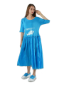 Rundholz Black Label - Ausgestelltes french terry kleid mit platziertem druck - 1253290907