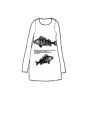 Rundholz Black Label - Hüftlanges mesh t-shirt mit platzierten 3d druck - 1253340504