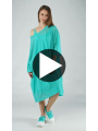 Rundholz Black Label - Oversize mesh kleid mit platzierter 3d druck - 1253340907