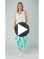 Rundholz Black Label - Calf-length cotton twill stretch skirt with stripe print - 1253390304