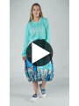 Rundholz Black Label - Short linen cardigan with pigment print - 1253507104